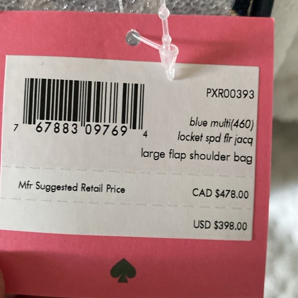 NWT Kate Spade Blue multi large flap shoulder handbag. - Picture 3 of 4